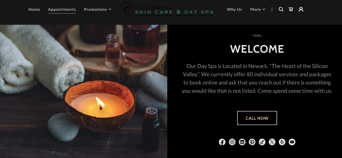 Beispiel f&uuml;r eine Wellness-Seite: California Skin Care & Day Spa