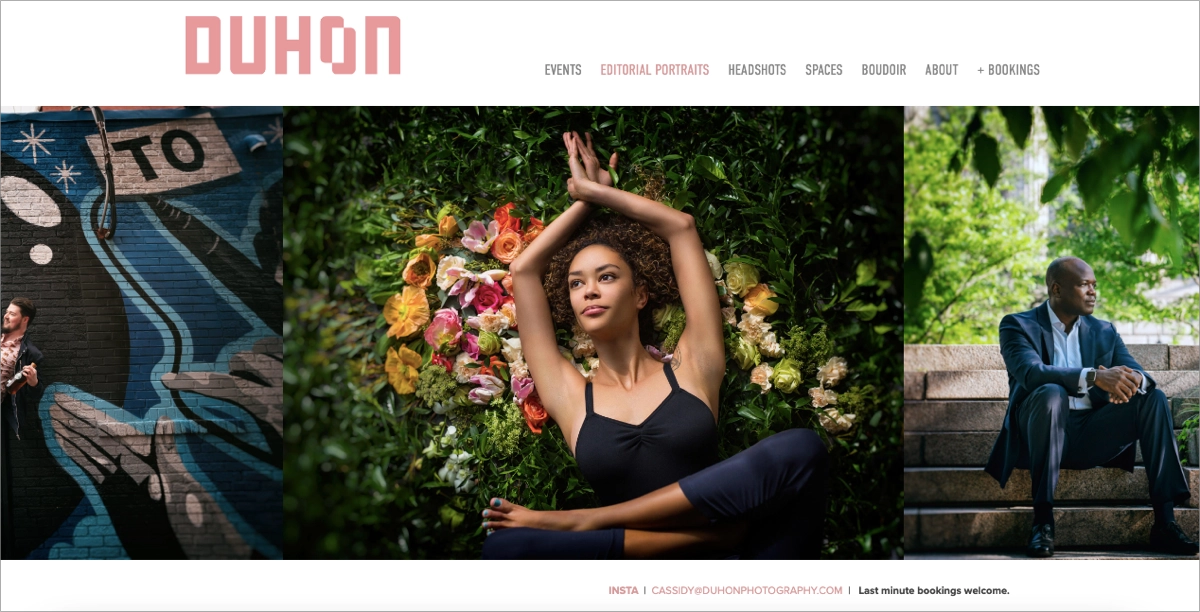 Fotografen-Portfolio landing page Beispiel