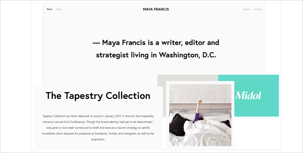 Portfolioseite des Autors 