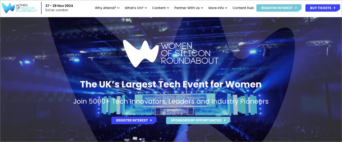 great landing page example for events