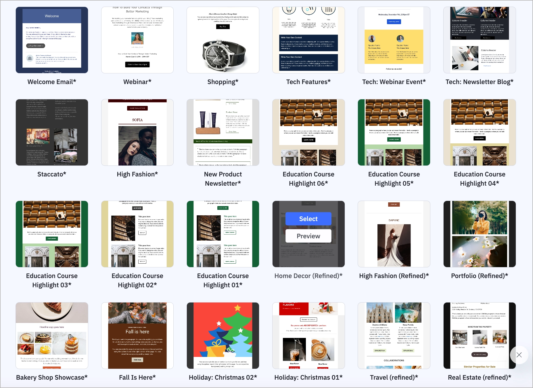 email templates gallery by ActiveCampaign