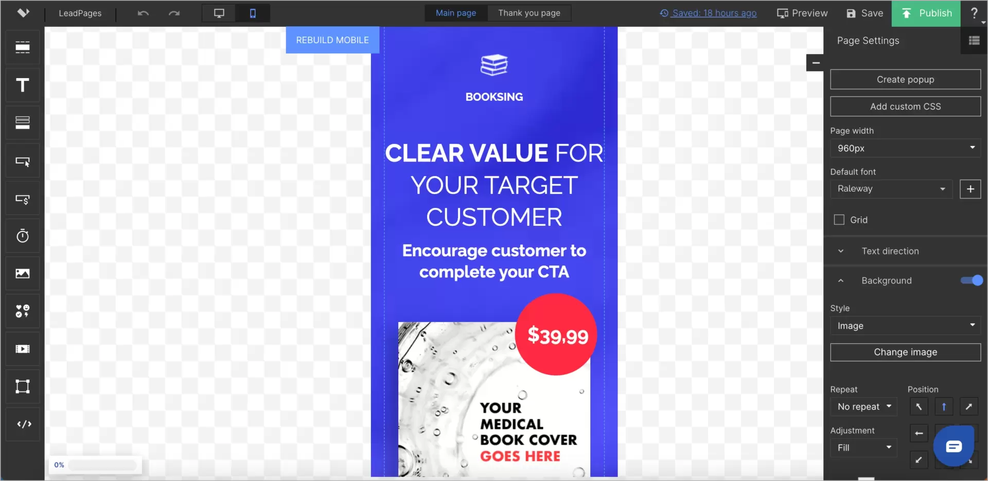 Landingi mobile editor as a ActiveCampaign alternative for mobile pages editing