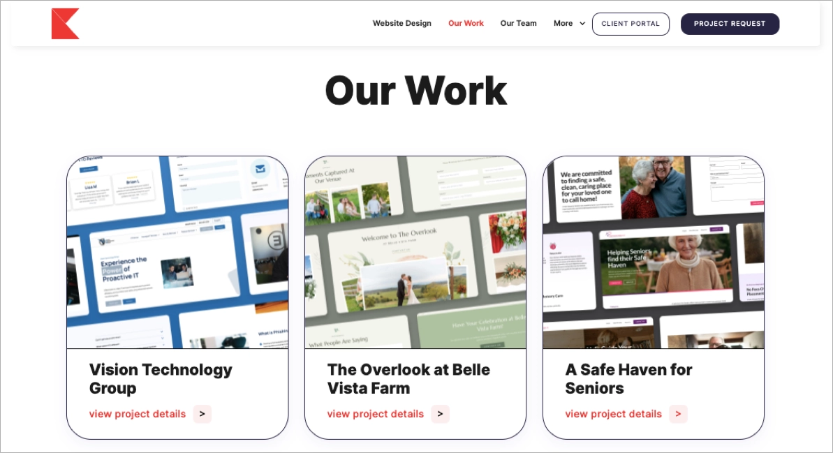 Portfolio landing page Beispiel