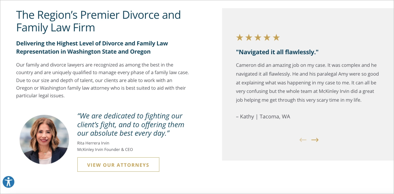 cabinet d'avocats landing page