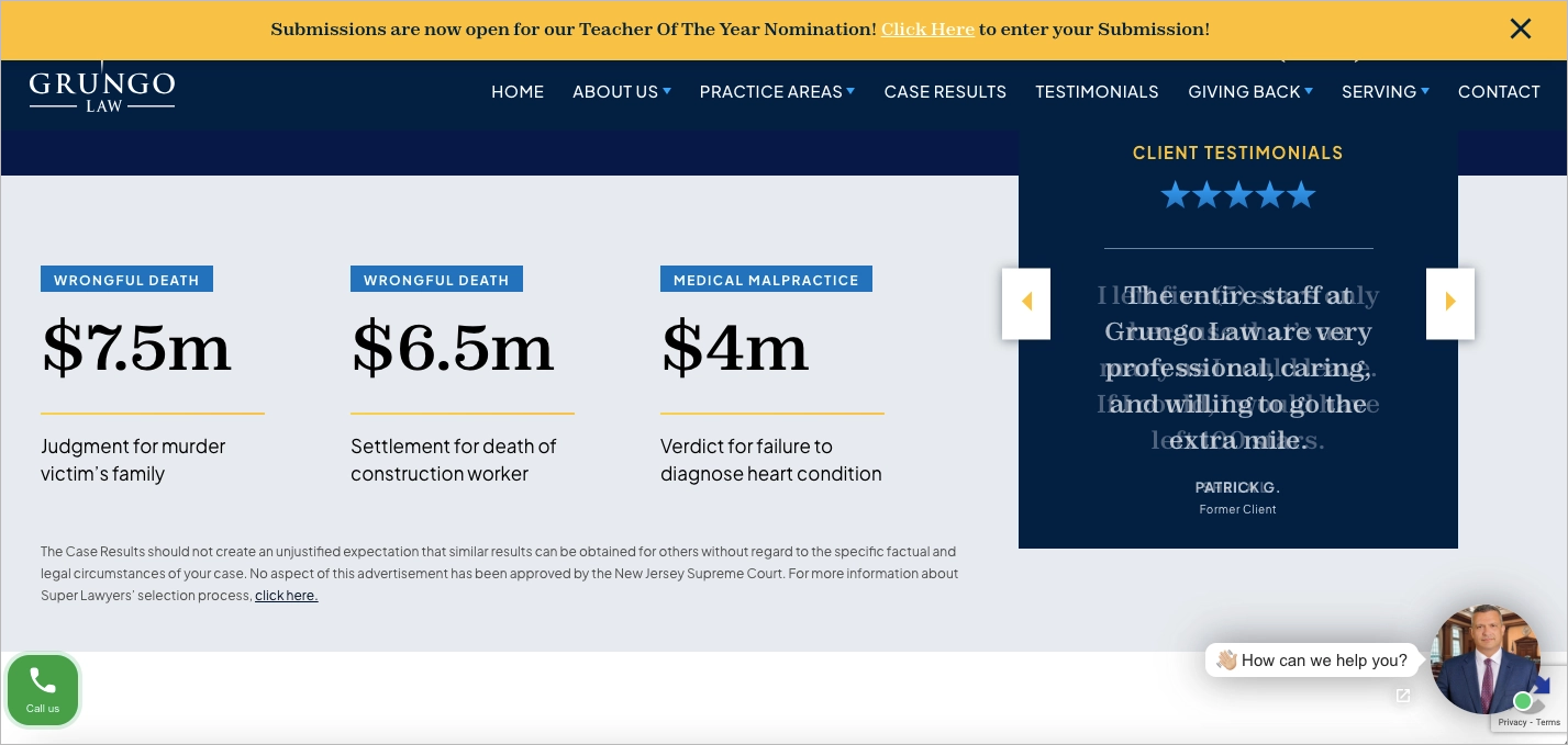 cabinet d'avocats landing page exemple