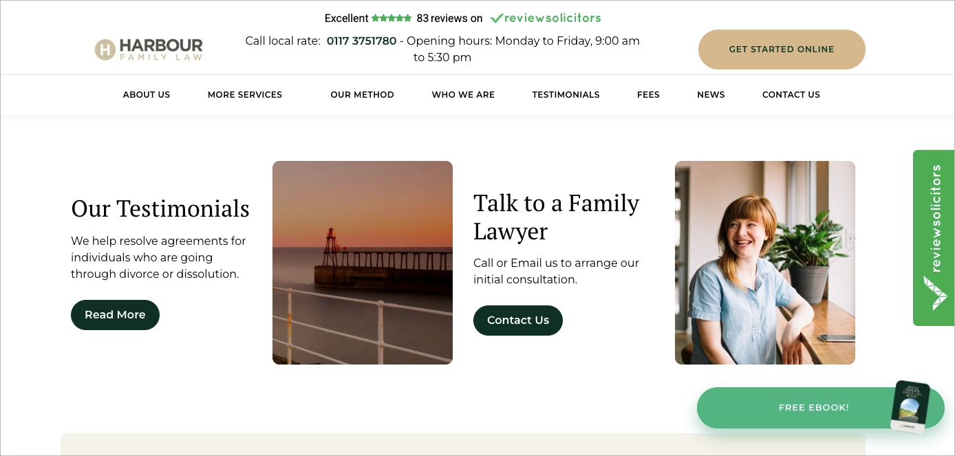 Cabinet d'avocats landing page exemple