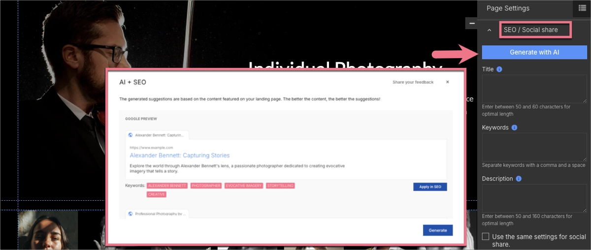 SEO Optimierung in Landingi