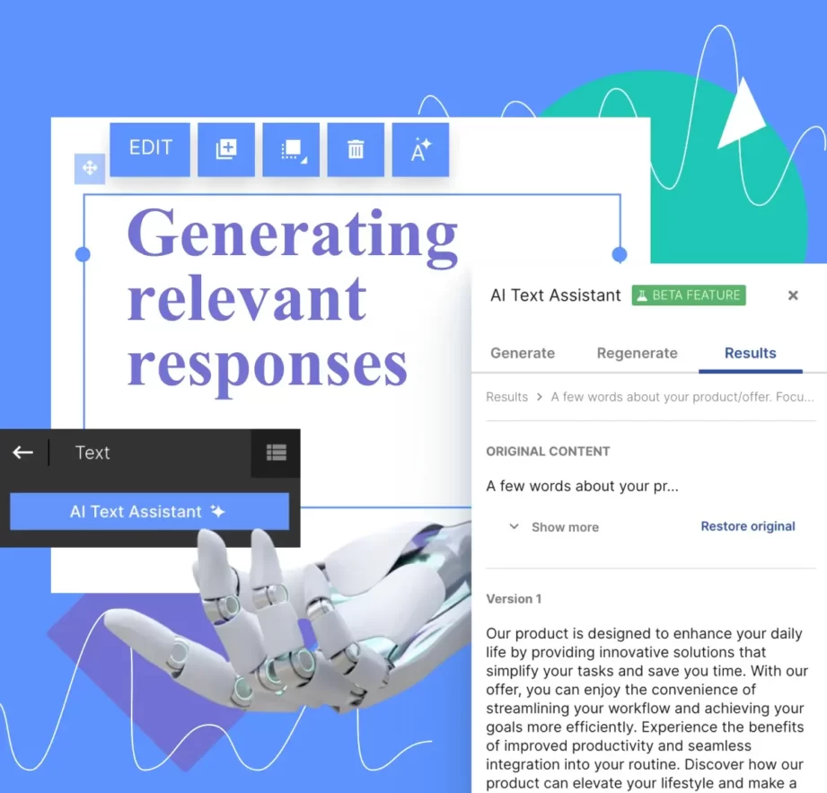 Writer by Landingi - overview