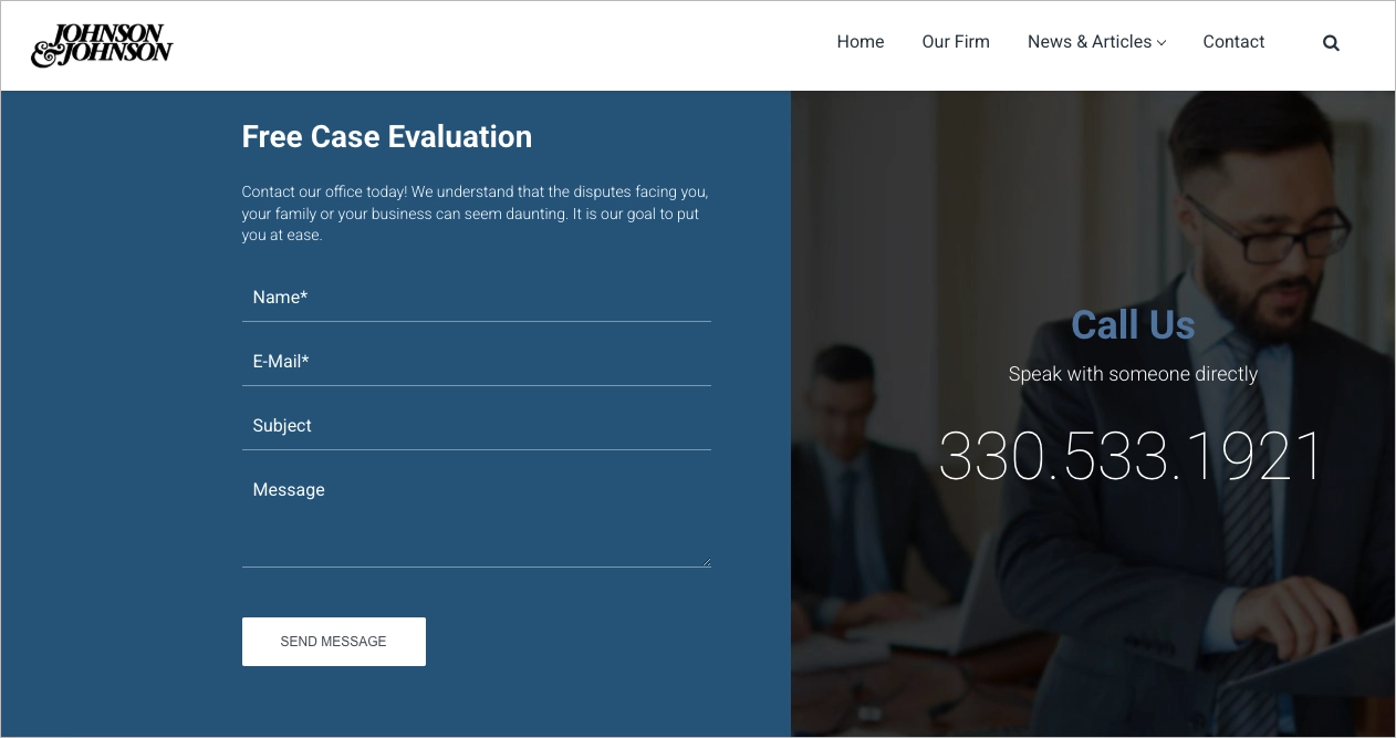 cabinet d'avocats landing page