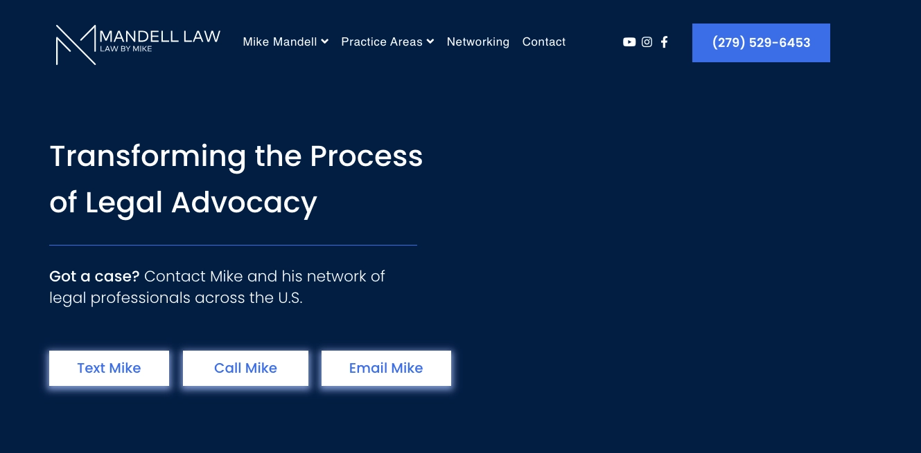 Cabinet d'avocats landing page