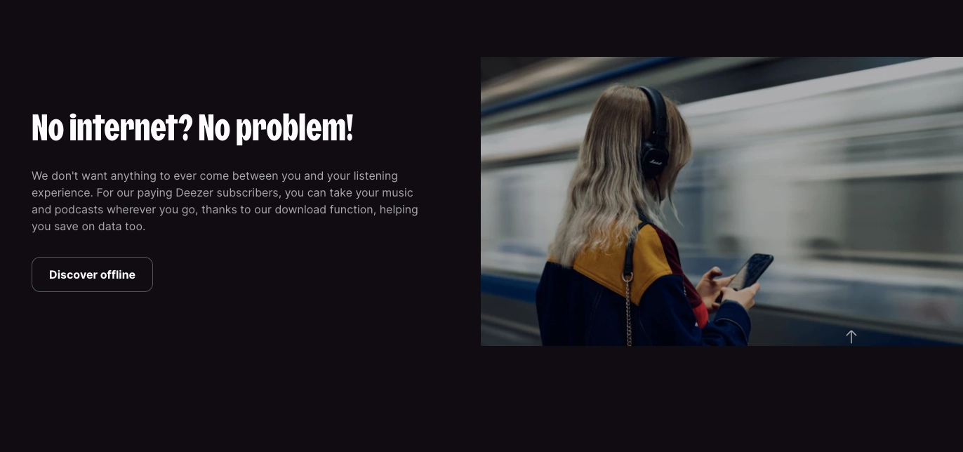 music landing page example