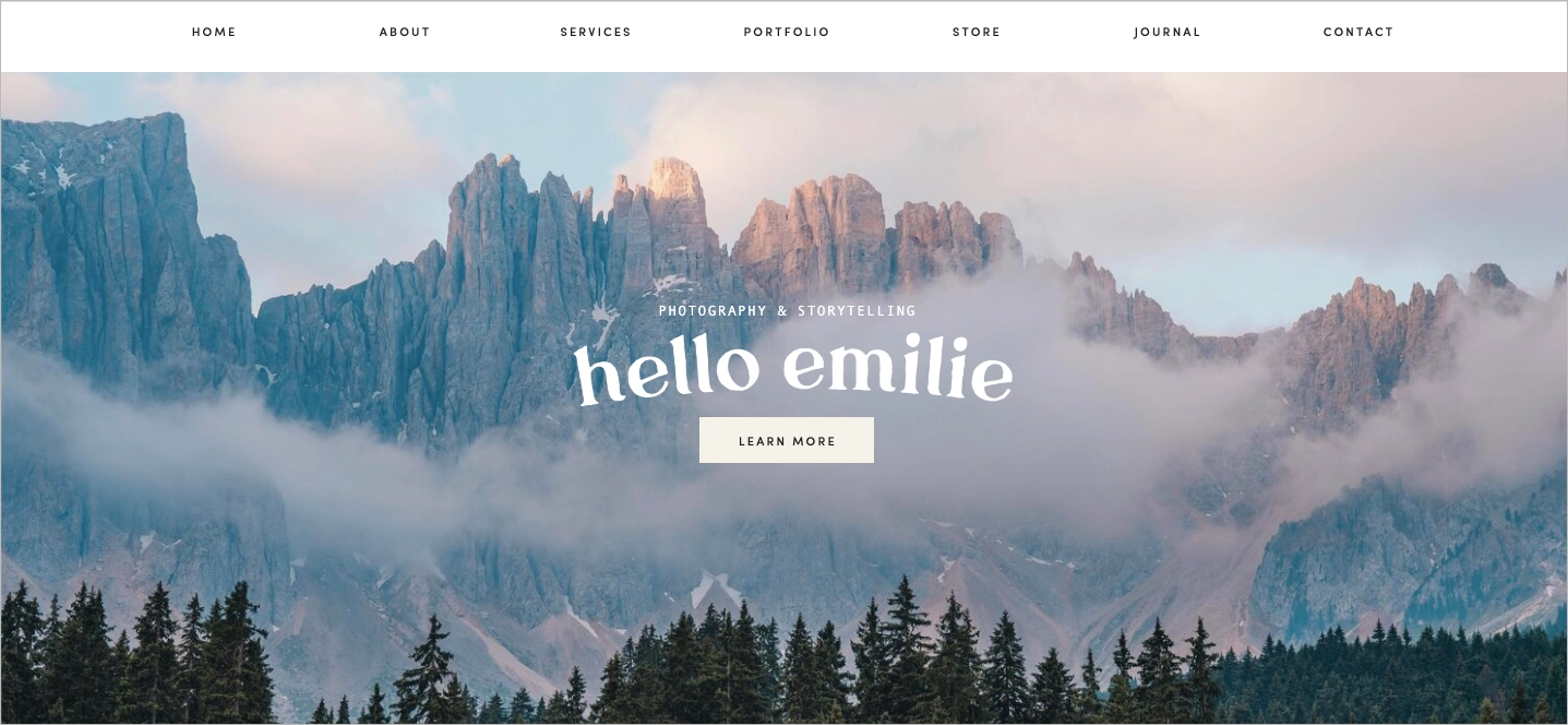 photographer landing page example