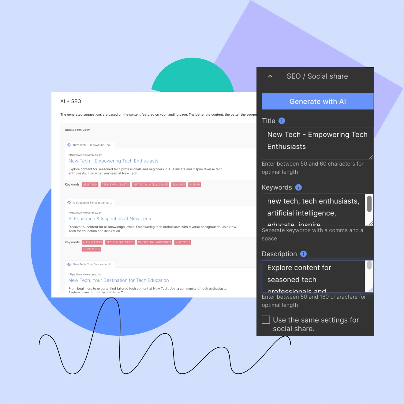 Generate SEO text with AI