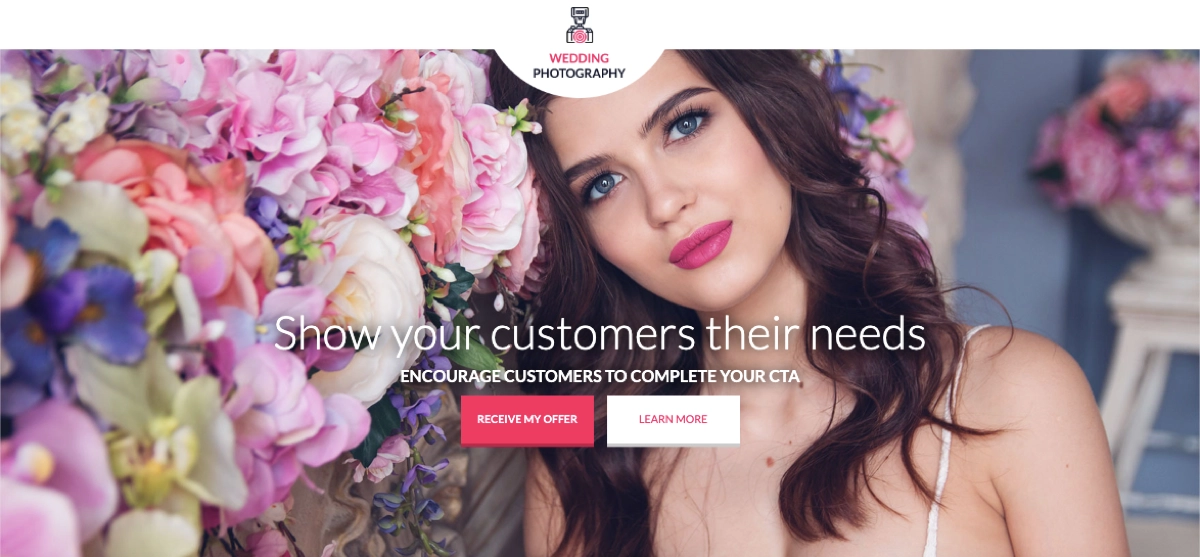 wedding photography landing page template