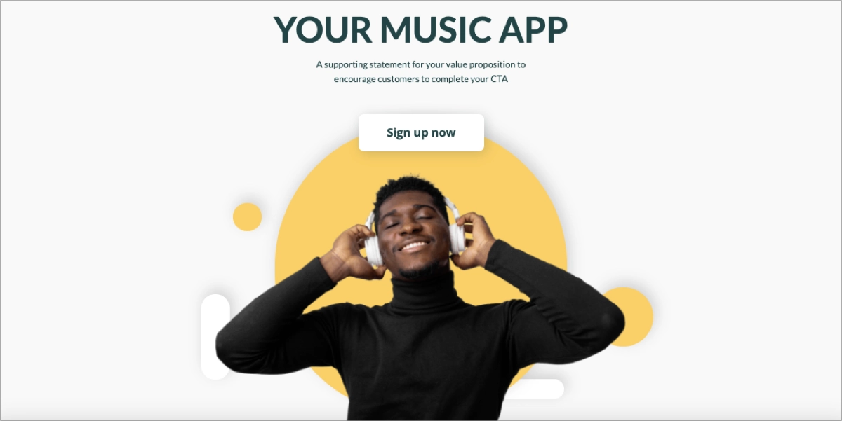 music landing page templates