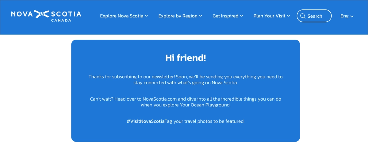 simple yet powerful thank you page