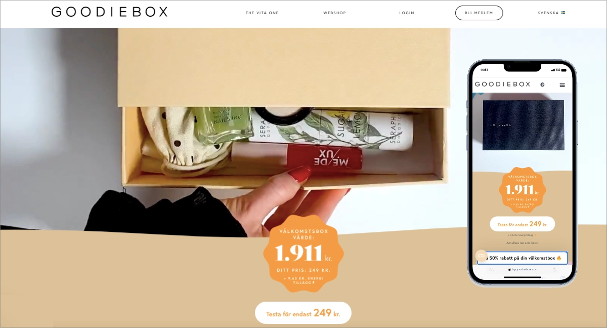 homepage - landing page pour facebook