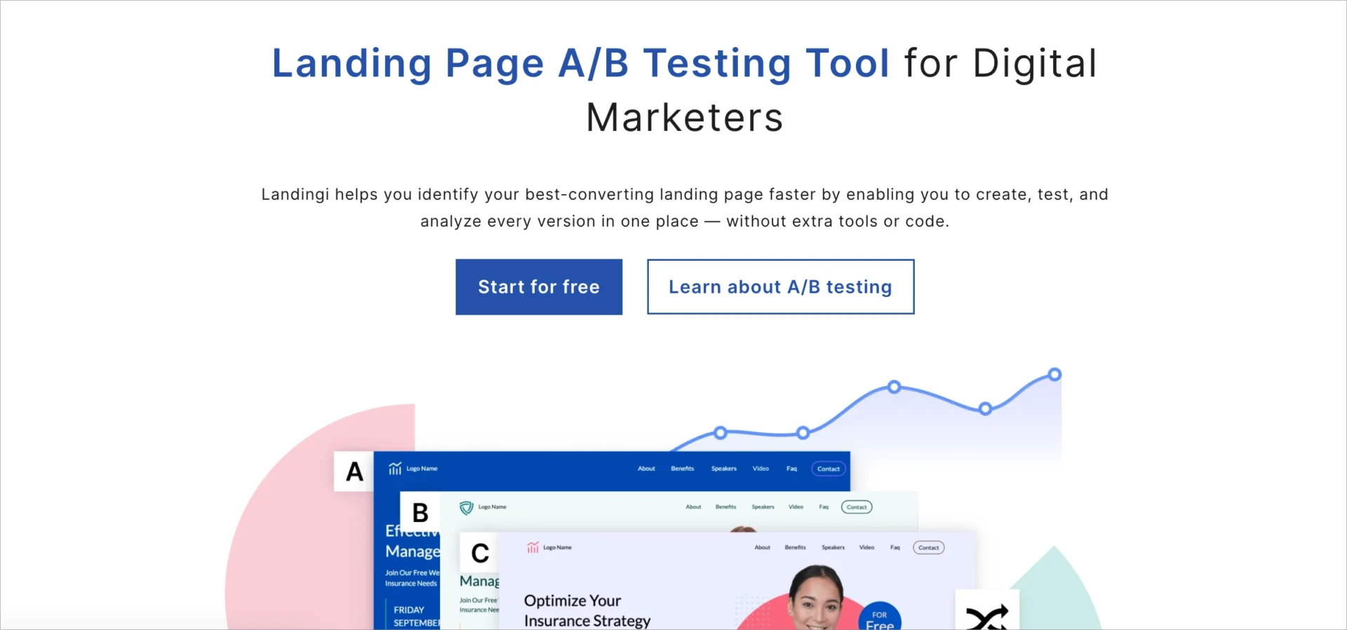 Construtor de landing pages Landingi com testes A/B para otimiza&ccedil;&atilde;o