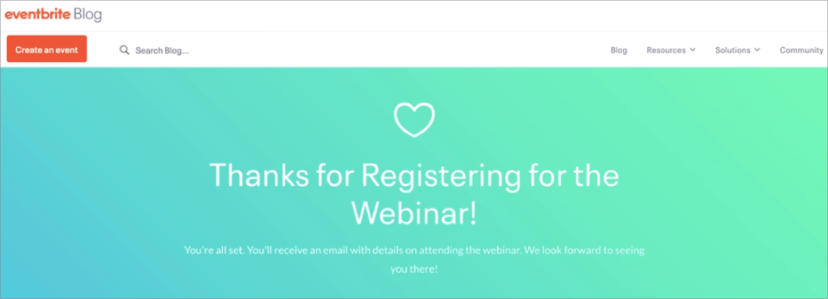 successful conversion confirmation with gratitude 