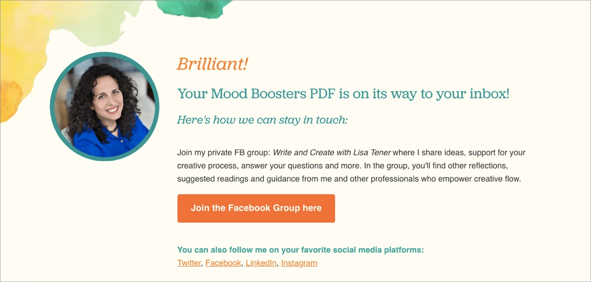 CTA on thank you page to boost conversions