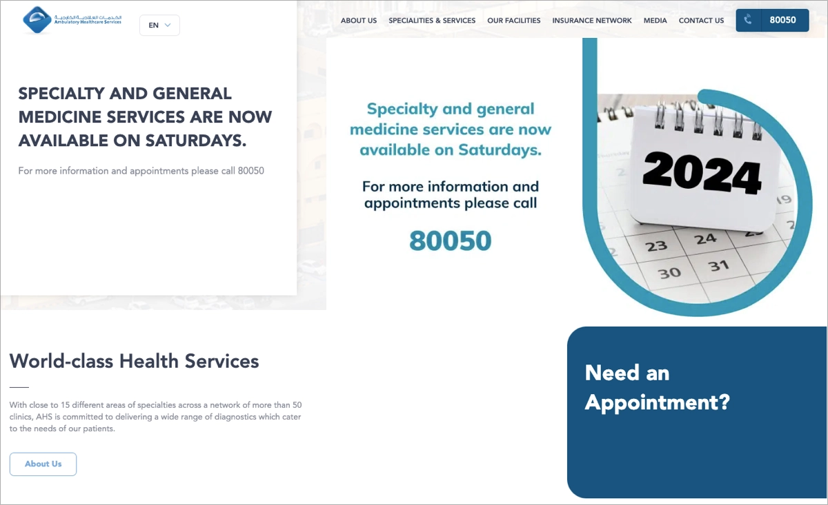 ltr landing page health industry