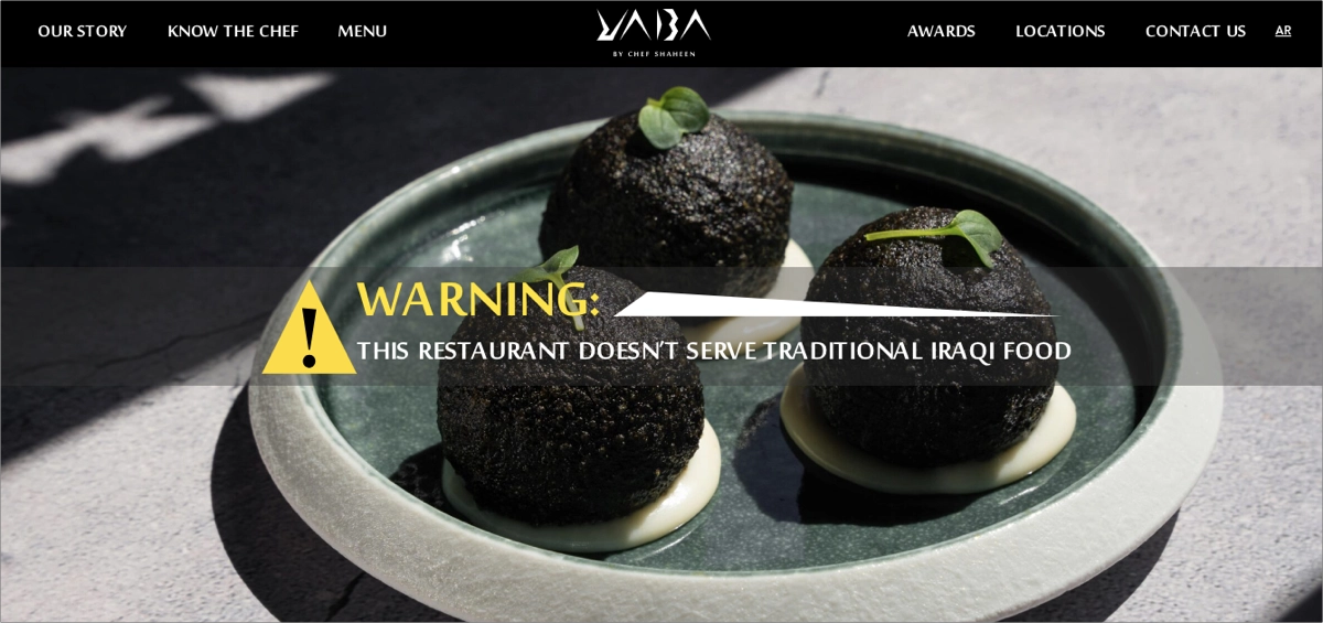 ltr landing page restaurant