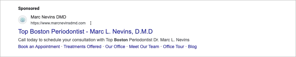 Ejemplo de anuncio de b&uacute;squeda m&eacute;dica