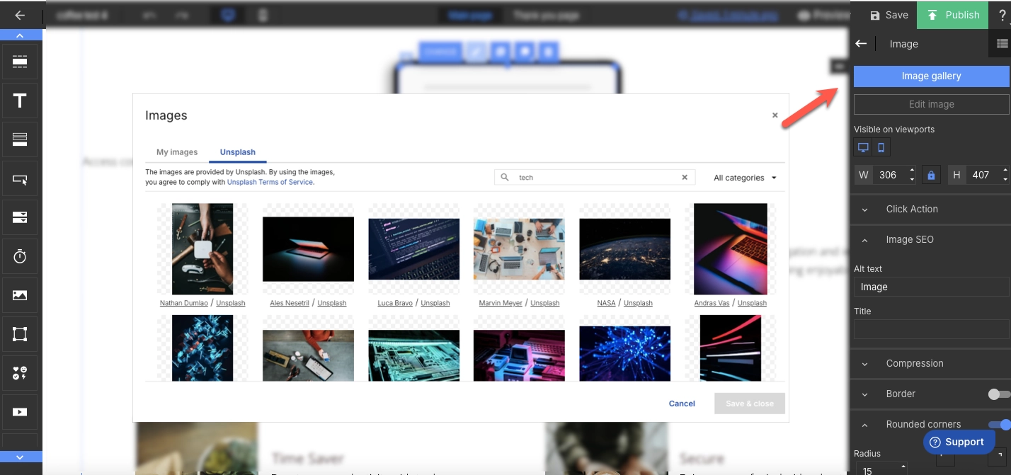 adding visual elements to landing page