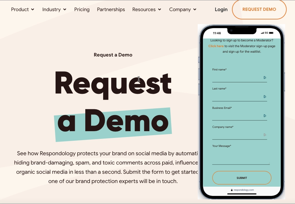 lead generation landing page example
