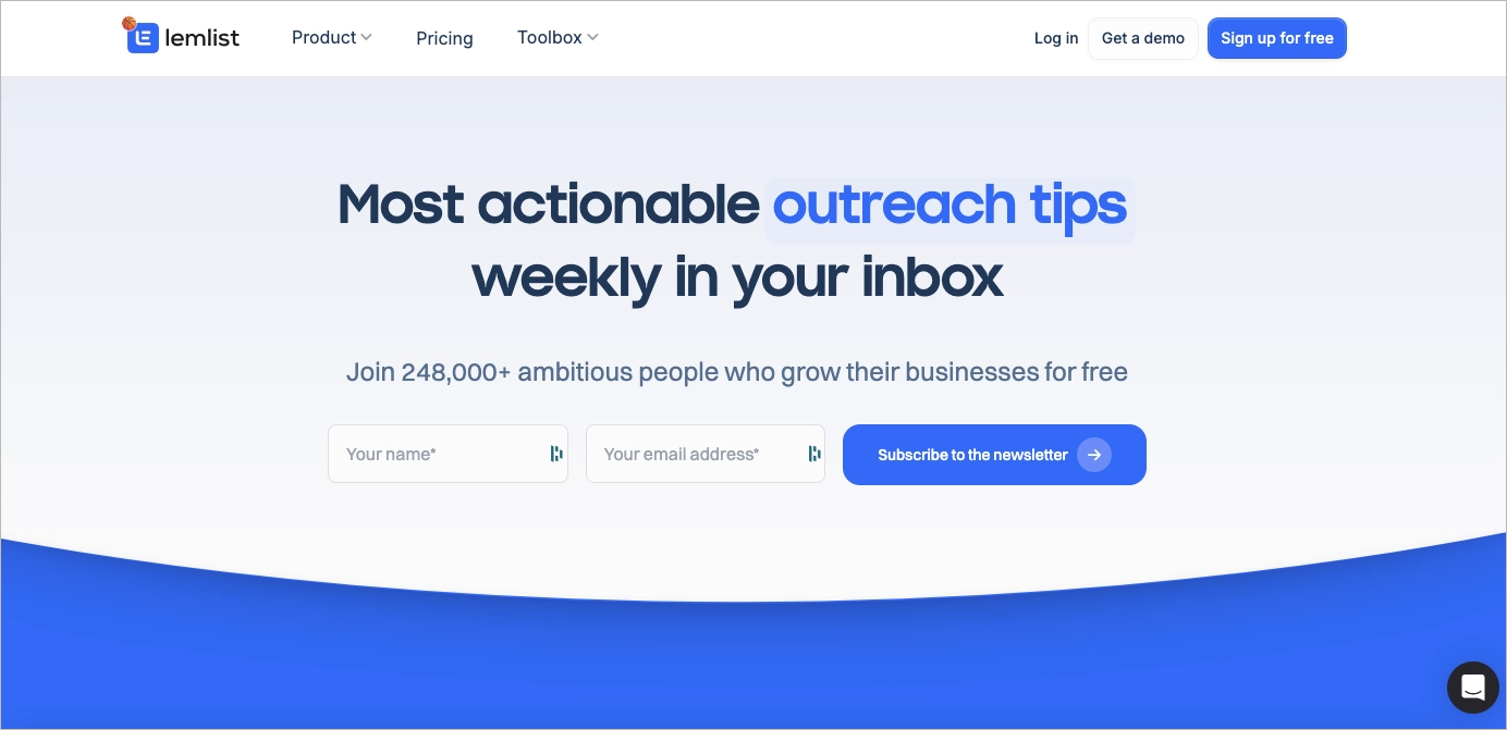 lead generation landing page example