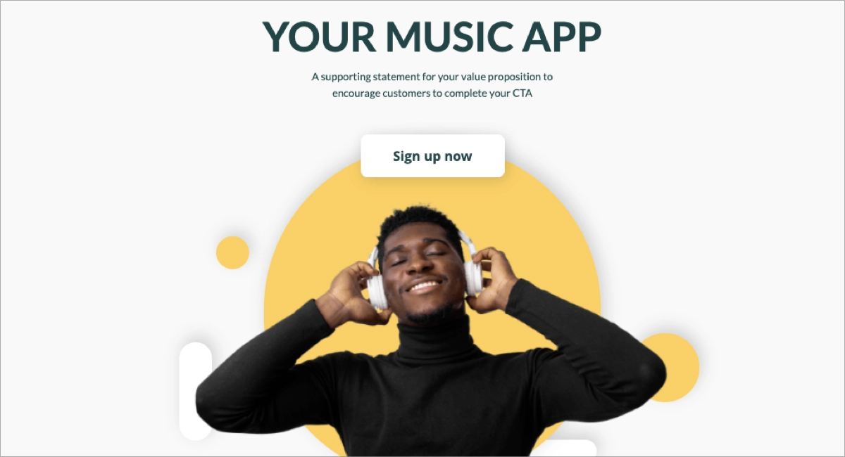 mod&egrave;le de pages produit, app landing page
