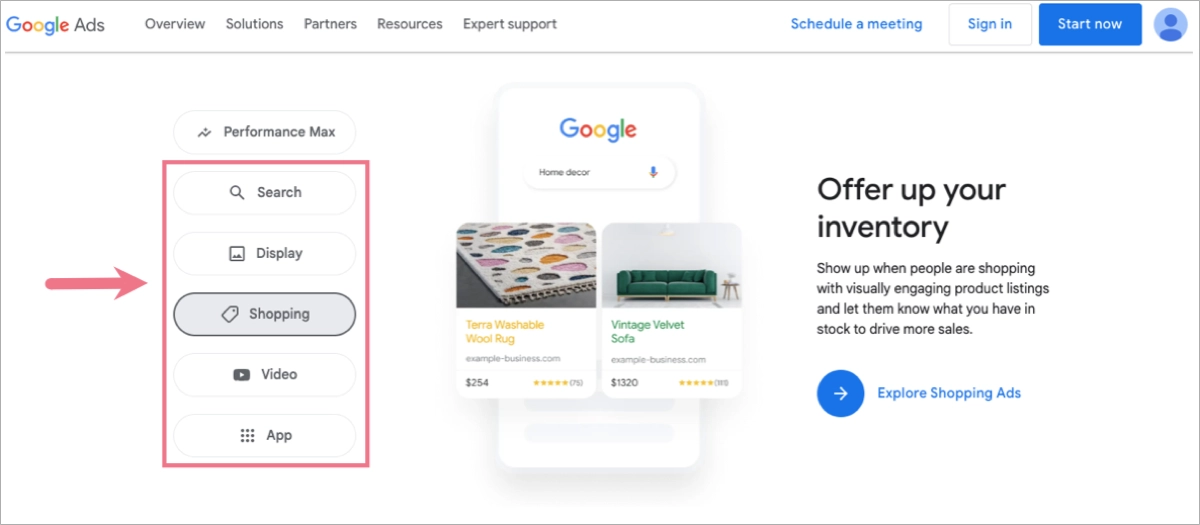 wyszukiwarka format&oacute;w reklam w google ads