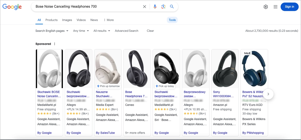 campagne di shopping, annunci di ricerca a pagamento annunci di shopping di google