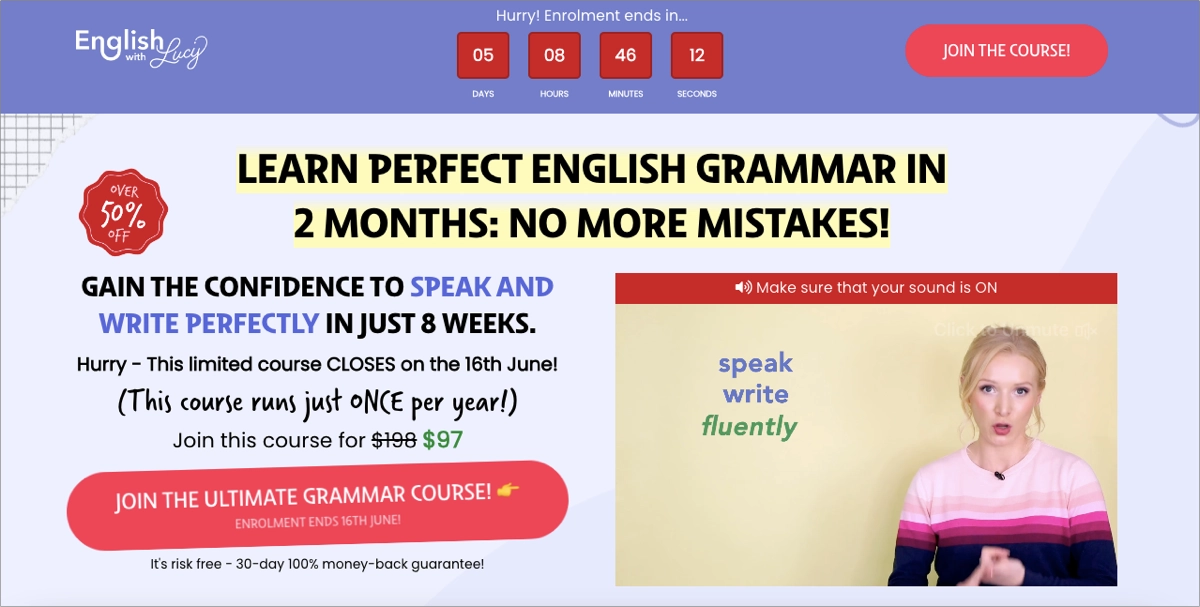 p&aacute;gina de destino relacionada ao an&uacute;ncio do Instagram