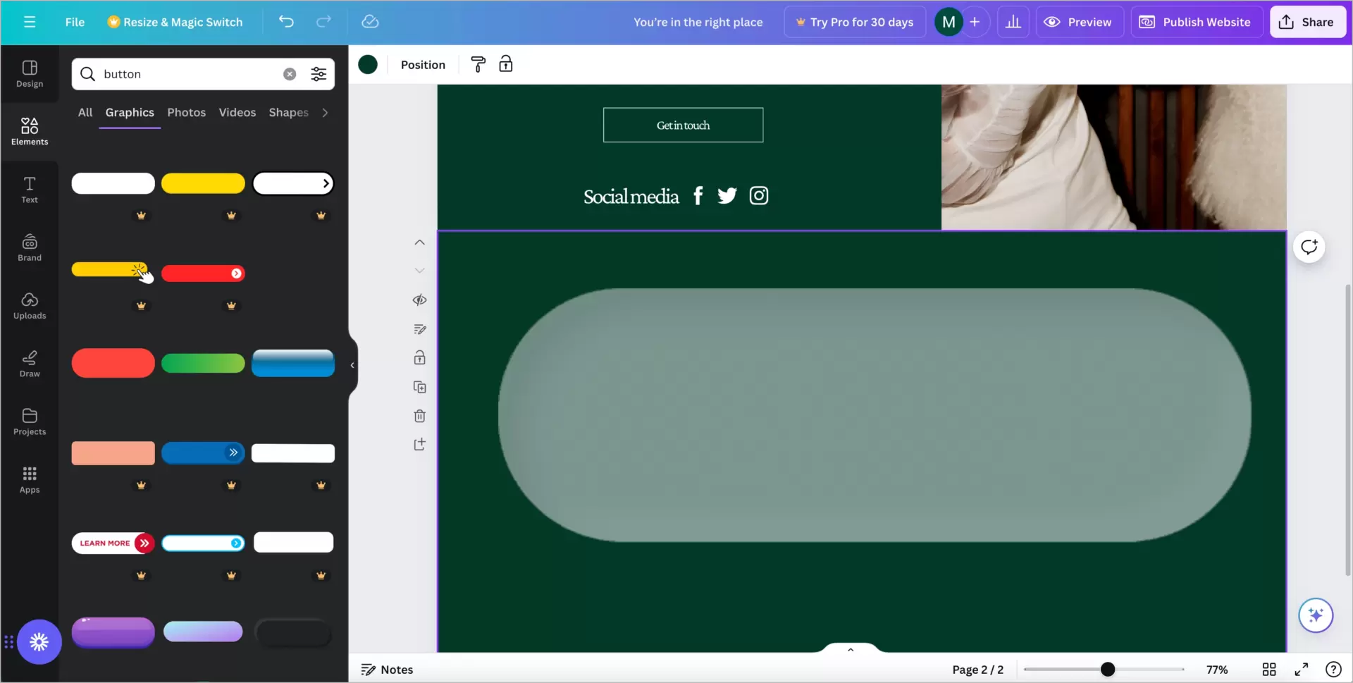 Designelemente in Canva sind in der kostenlosen und der kostenpflichtigen Version verf&uuml;gbar