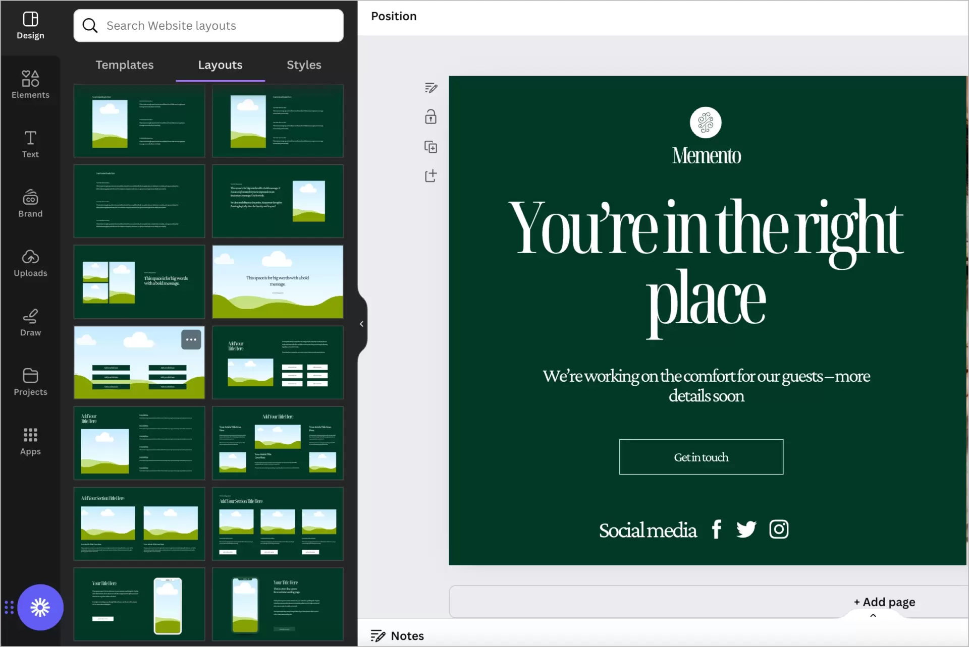 interaktiv Landing Pages erstellt mit dem Bildbearbeitungsprogramm canva