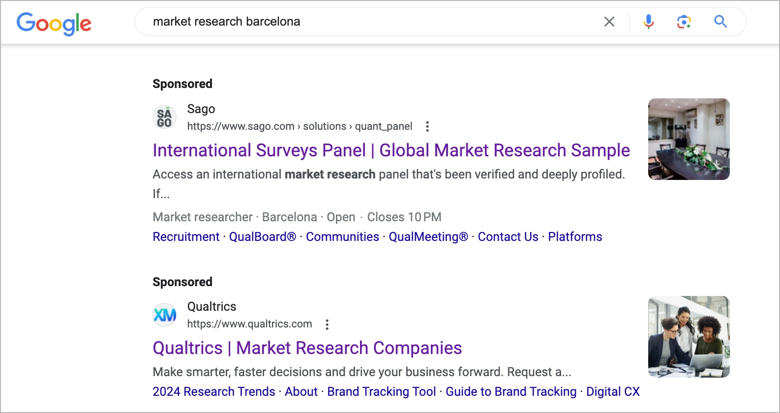 ppc en &eacute;conomie exemple google