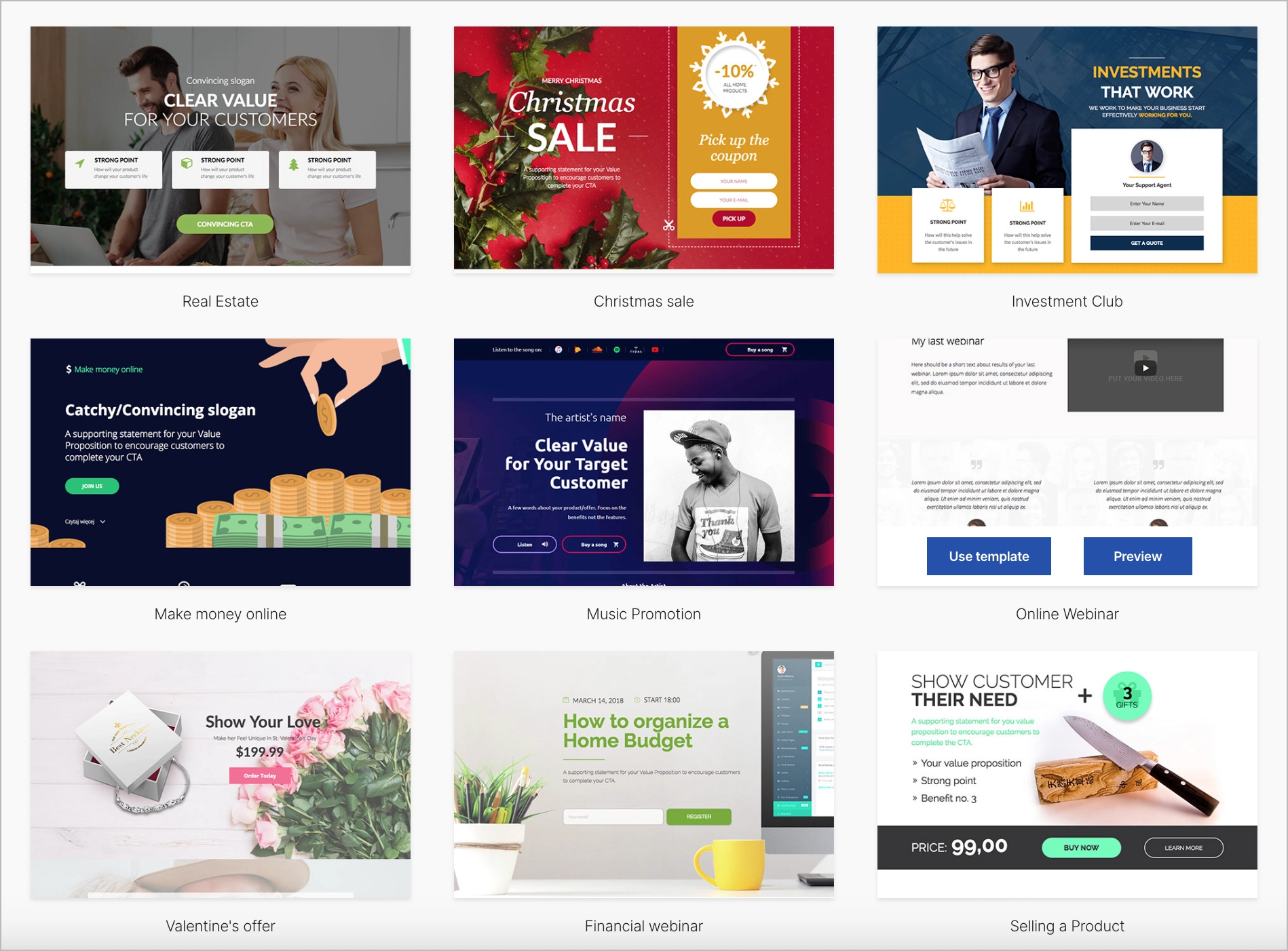 canva alternativen in Landing Page design vorlagen by landingi