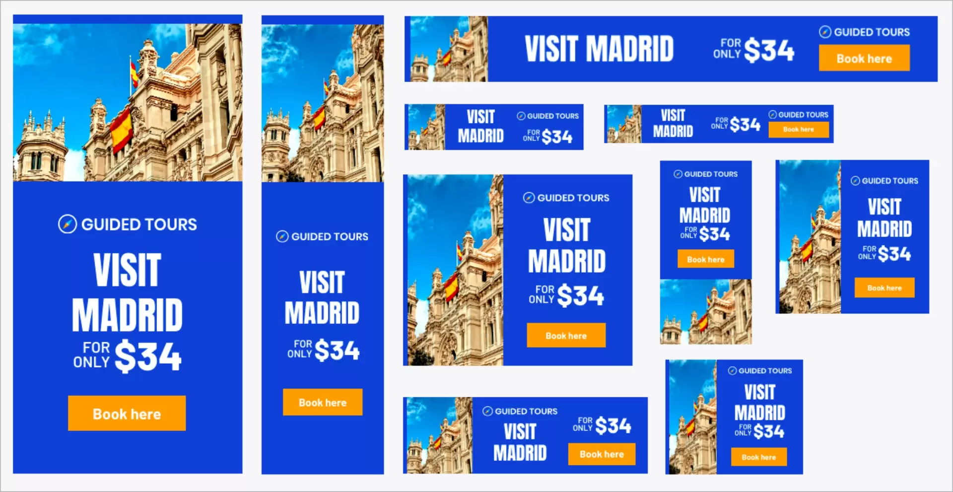 Display ad examples for different ad placements