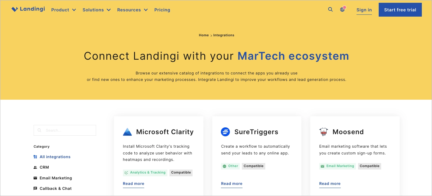 integraciones landingi