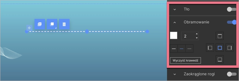 Jak stworzyć linie&nbsp;przerywaną w edytorze Landingi