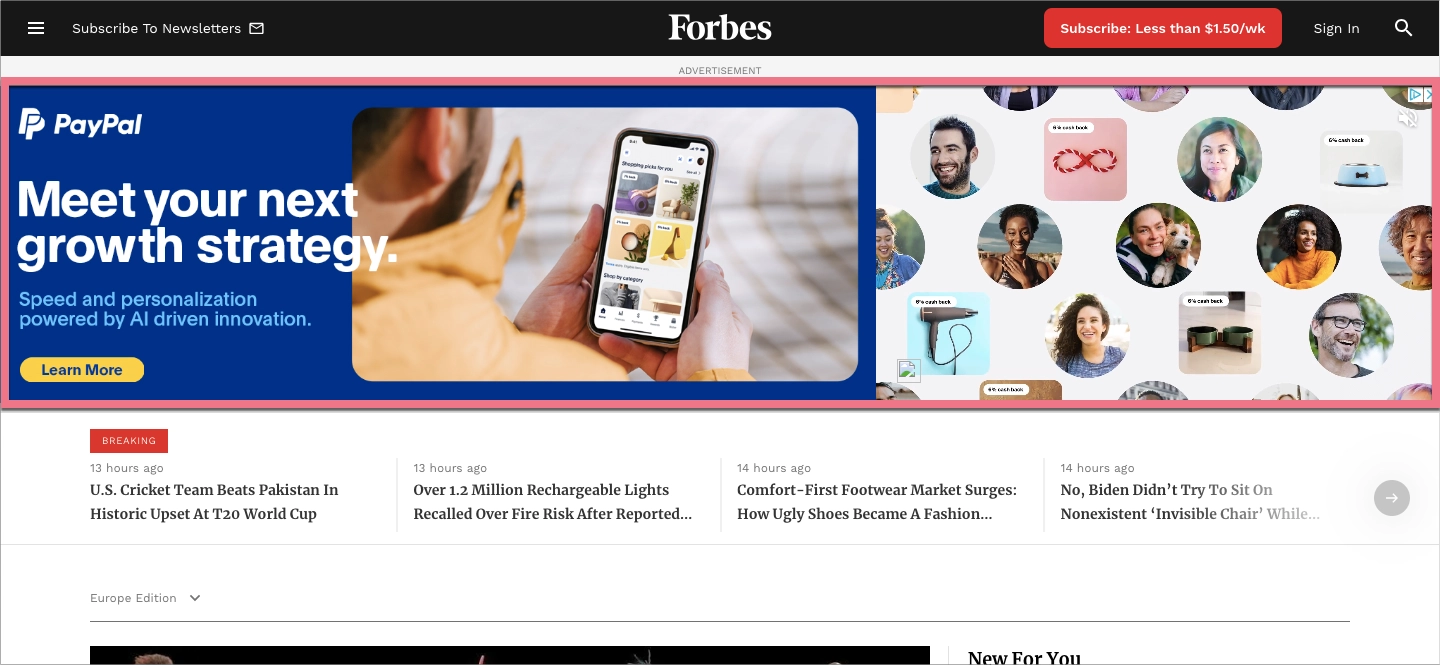 PayPal display ad example