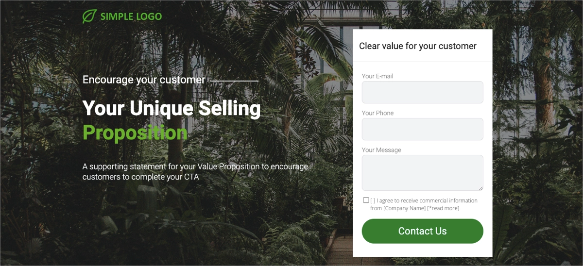 p&aacute;gina de destino para an&uacute;ncios do facebook