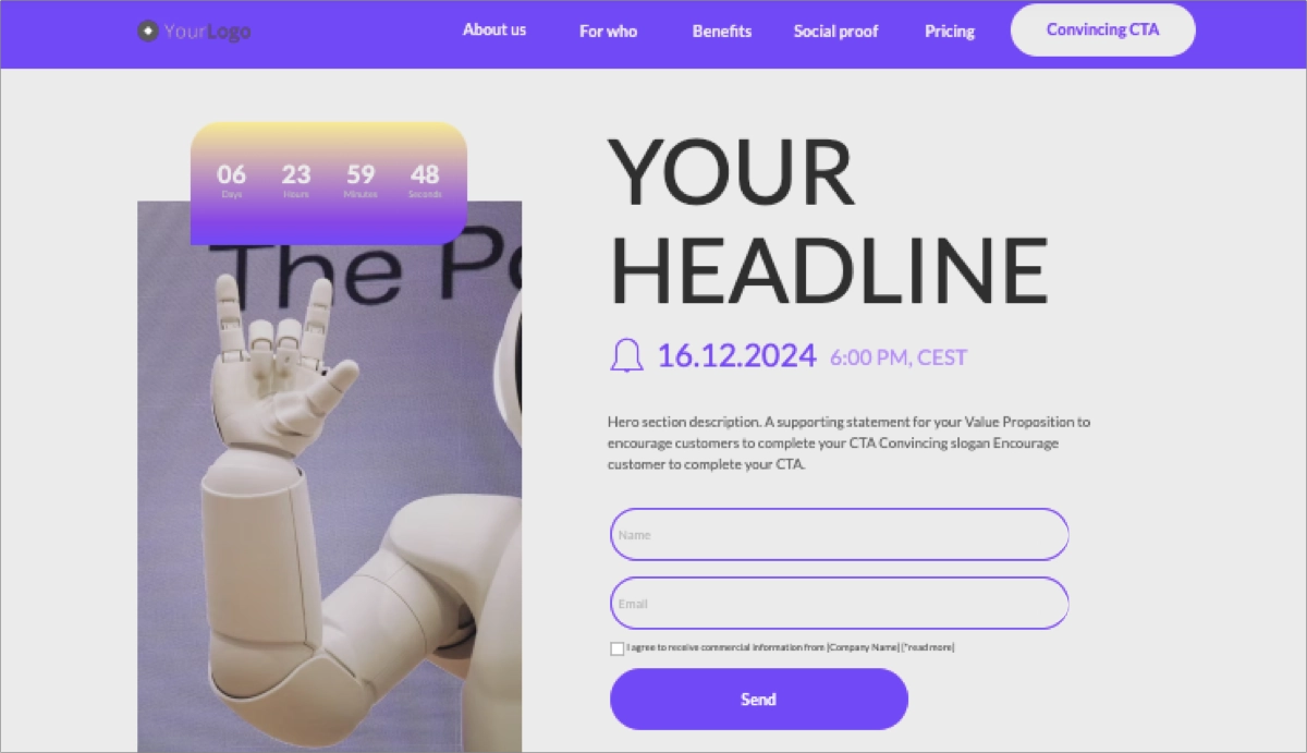 webinar signup page for b2b ppc campaign - plantilla