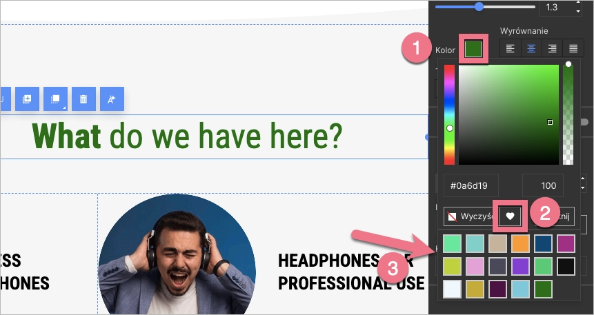 Dodawanie koloru do ulubionych