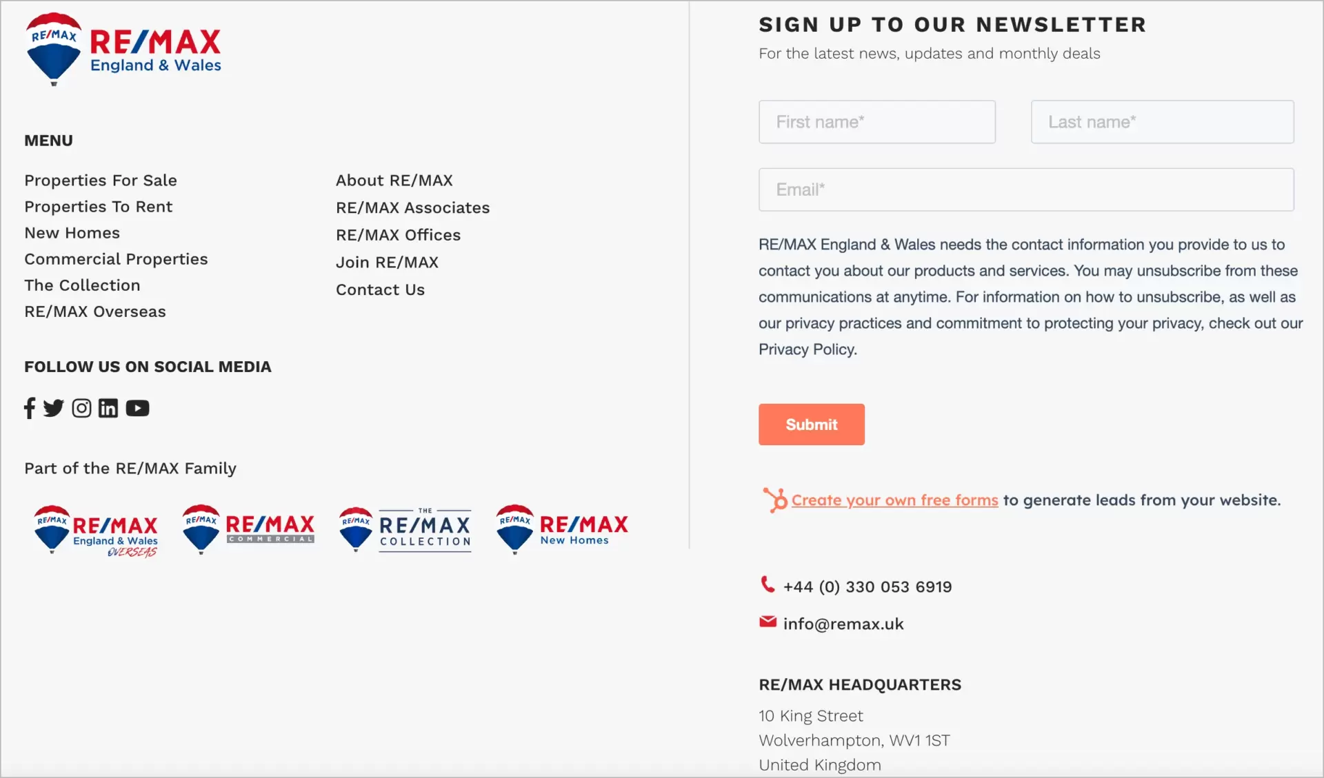Lead-Capture-Formular f&uuml;r eine gro&szlig;e Immobilie Landing Page 