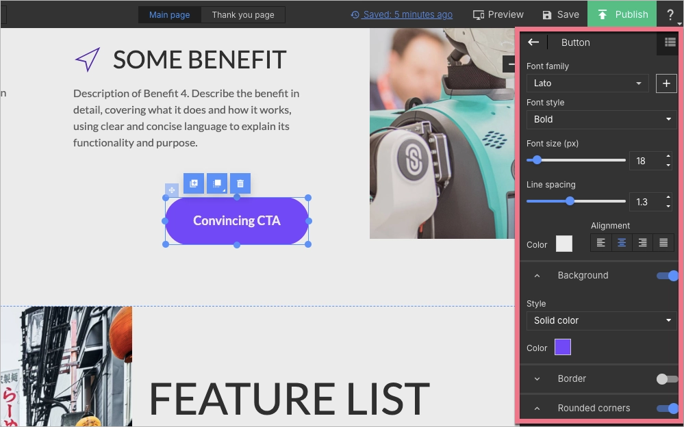 Editieren des Button-Widgets.