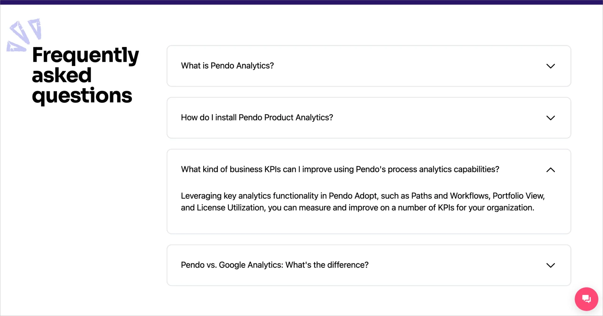 SaaS landing page with FAQ example