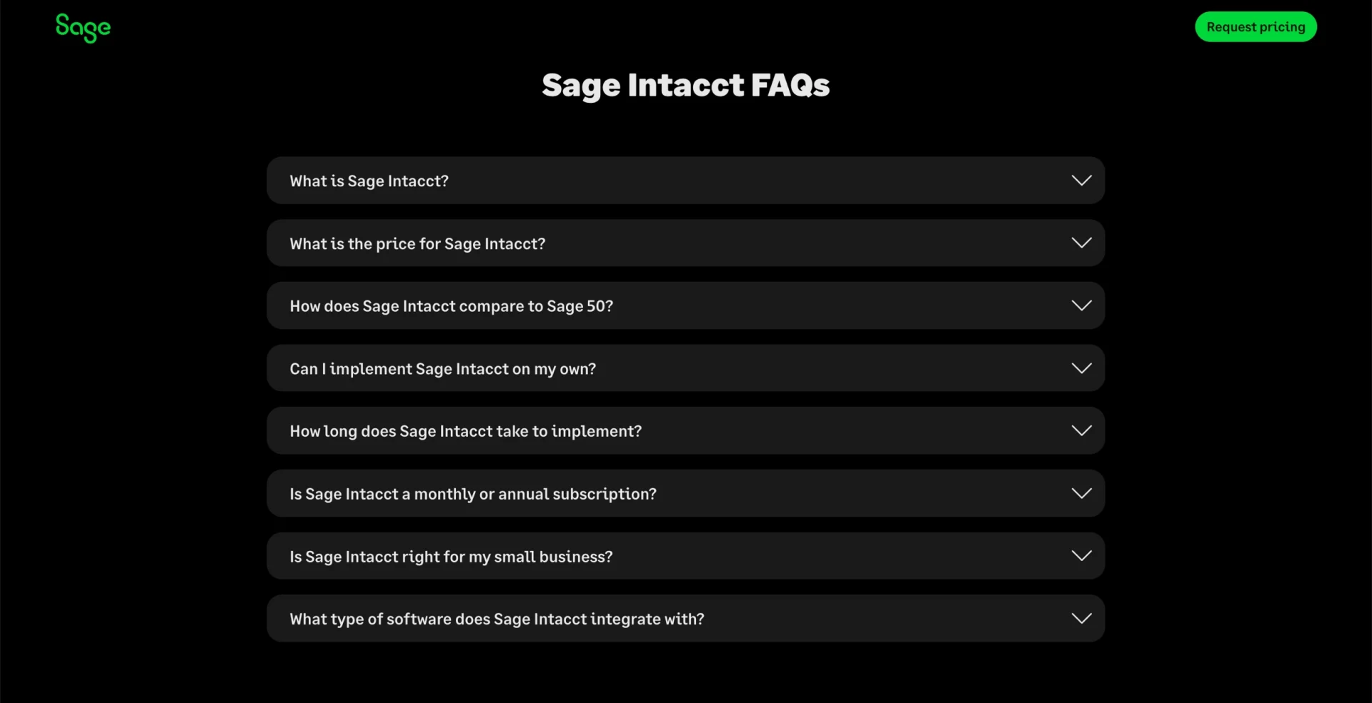 Modern landing page with FAQ example
