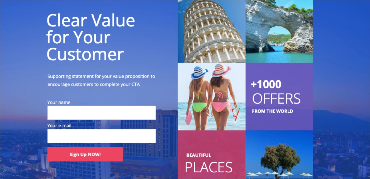 lead magnet page &ndash; newsletter landing page template